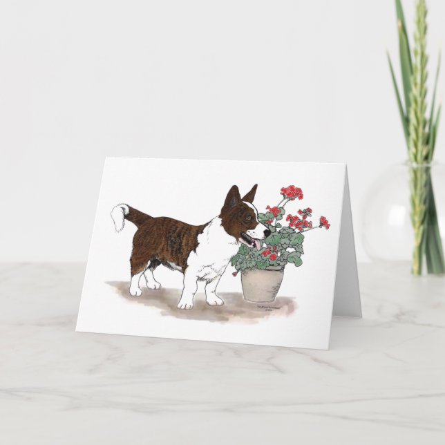 Cardigan Welsh Corgi Notecard ~ Brindle Karte (Vorderseite)