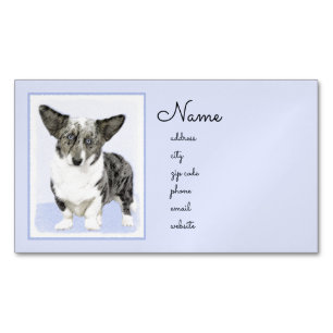Cardigan Welsh Corgi Painting - Original Dog Art Magnetische Visitenkarte