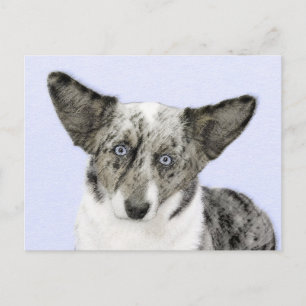 Cardigan Welsh Corgi Painting - Original Dog Art Postkarte