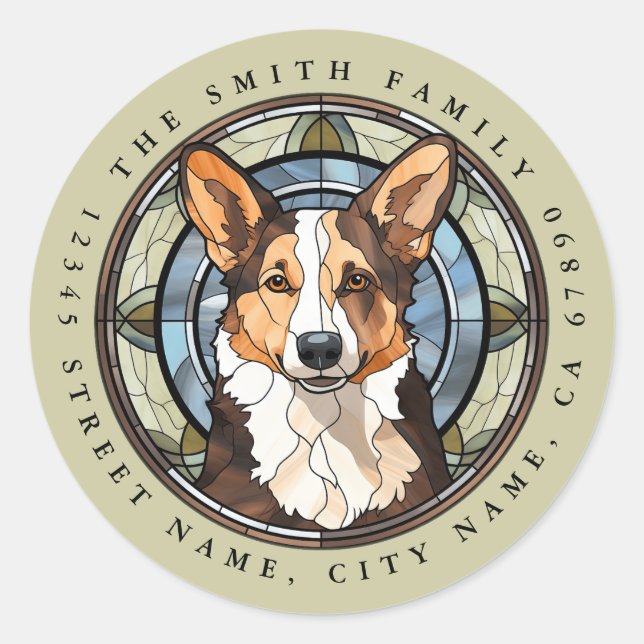 Cardigan Welsh Corgi Round Stickers (Vorderseite)