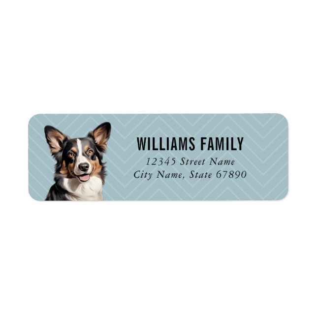 Cardigan Welsh Corgi Rücksendeadressen-Aufklebers (Vorne)