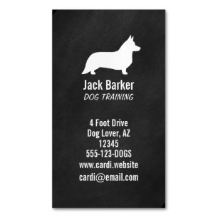 Cardigan Welsh Corgi Silhouette Vertikal Magnetische Visitenkarte