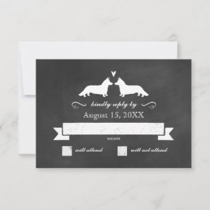 Cardigan Welsh Corgi Silhouettes Mariage RSVP