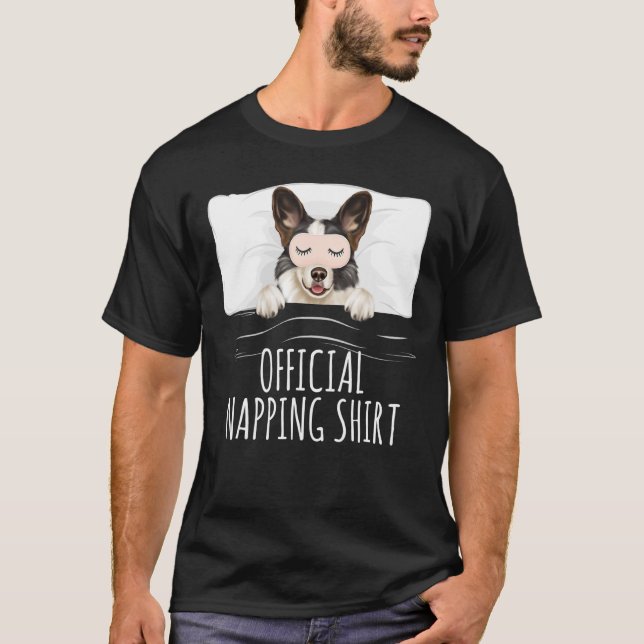 Cardigan Welsh Corgi Sleep Mask Offiziell Napping T-Shirt (Vorderseite)