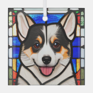 Cardigan Welsh Corgi "Stains Glass" Ornament Aus Glas