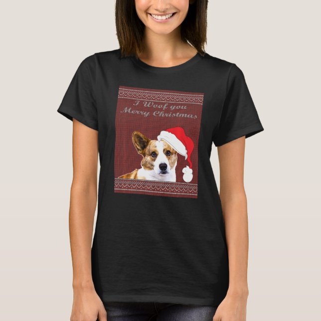Cardigan Welsh Corgi Ugly Sweater Christmas Party T-Shirt (Vorderseite)