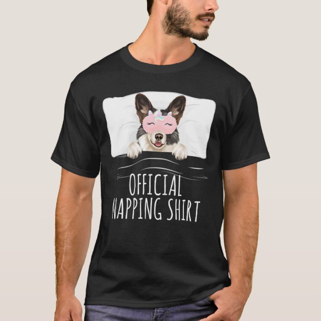 Cardigan Welsh Corgi Unicorn Schlafmaske Offiziell T-Shirt (Vorderseite)