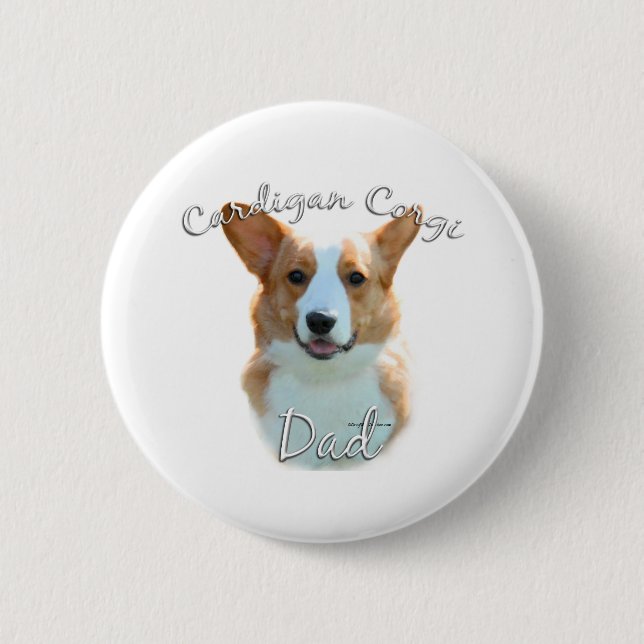 Cardigan Welsh Corgi Vater 2 Button (Vorderseite)