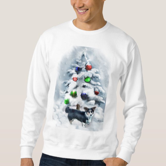 Cardigan Welsh Corgi Weihnachten Sweatshirt (Vorderseite)