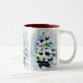 Cardigan Welsh Corgi Weihnachten Zweifarbige Tasse