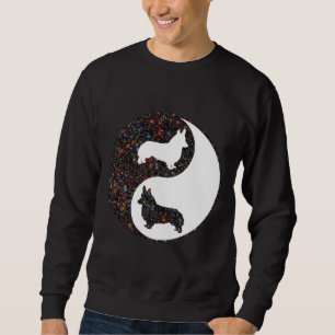 Cardigan Welsh Corgi Yin und Yang mit Starscape Sweatshirt
