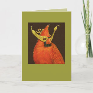 cardinal avec carte de masque de graine d'érable