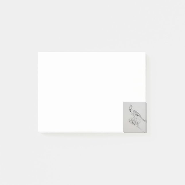 Cardinal Bird Post-It® Notes, 10,2 cm x 7,6 cm (Devant)