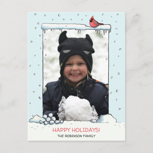 Cardinal Christmas card, Cardinal photo carte post (Devant)