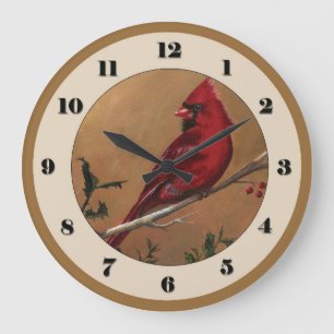 Cardinal Clock, Ohio State Bird Clock Große Wanduhr