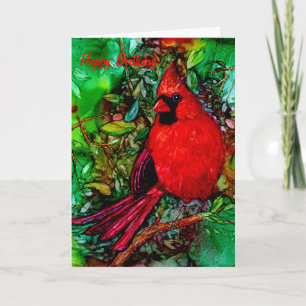 Cardinal dans l'arbre Carte d'anniversaire