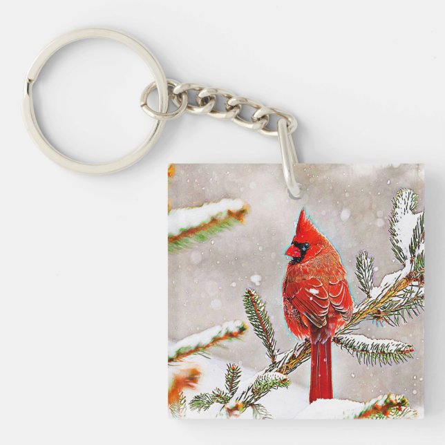 Cardinal dans un pin (Devant)