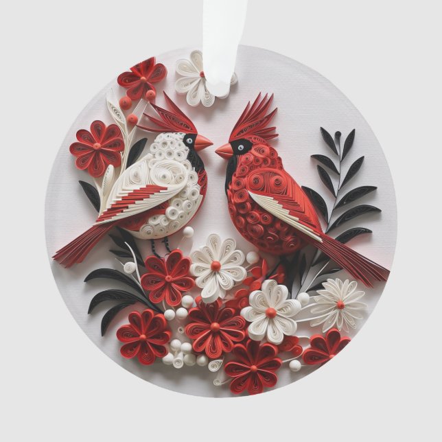 Cardinal d'art en papier peint 3d (devant)
