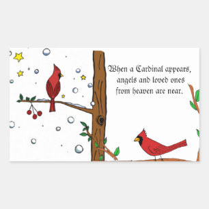 Cardinal de l'ange paradisiaque Stickers Rectangle