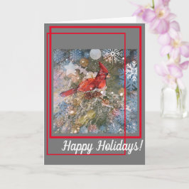 Cardinal en sapin Carte de Noël
