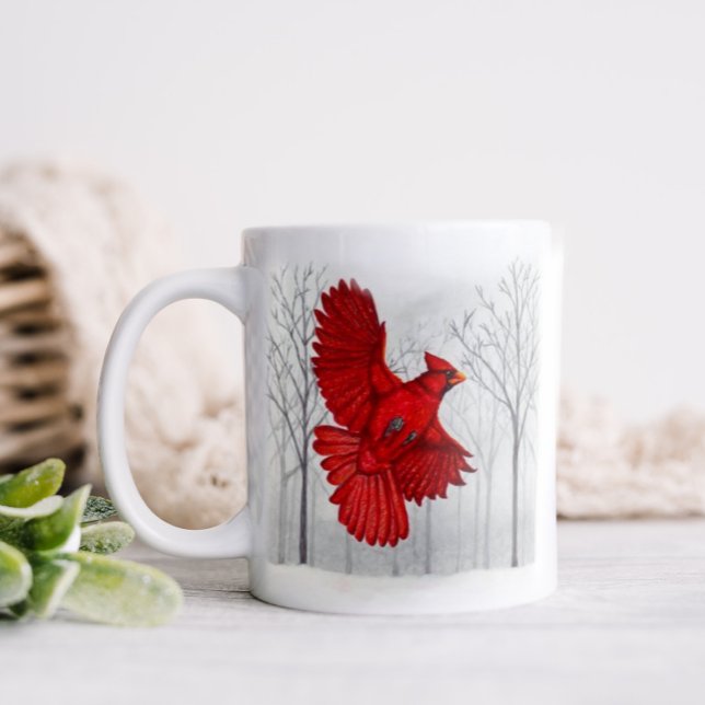 Cardinal en Snowy Winter Art Café Mug (Créateur téléchargé)