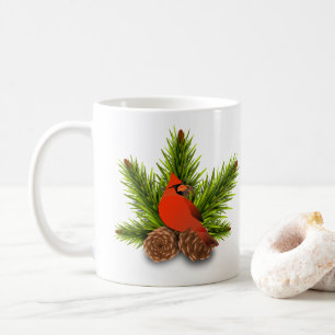 Cardinal et Pinecones Christmas Holiday Mug