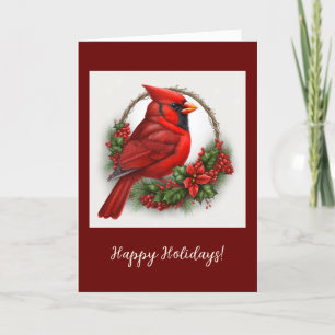 Cardinal Festif Plié Fête / Carte de Noël