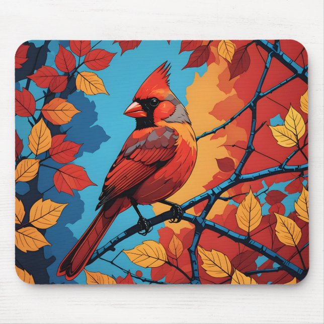 Cardinal in Autumn Mousepad (Vorne)