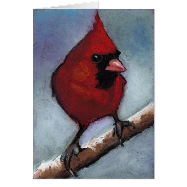 CARDINAL ROUGE AU PASTEL D'HUILE (Devant)