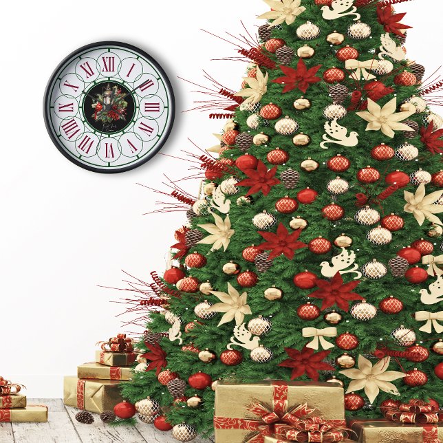 Cardinal Rouge Avec Horloge Mur De Noël (Créateur téléchargé)