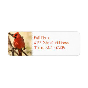 Cardinal rouge Étiquette de adresse
