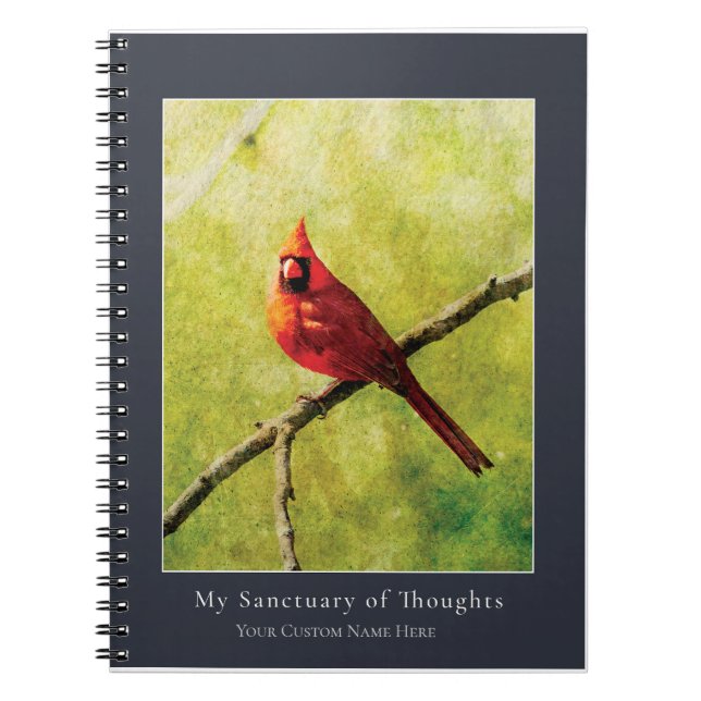 Cardinal Songbird Notebook | Nature Art Journal Notizblock (Vorderseite)