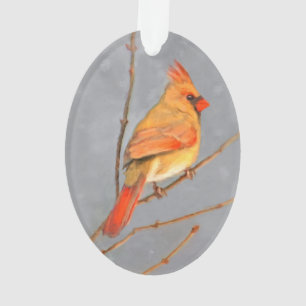 Cardinal sur la peinture de branche - Art original