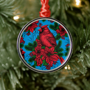 Cardinal sur une décoration de Noël