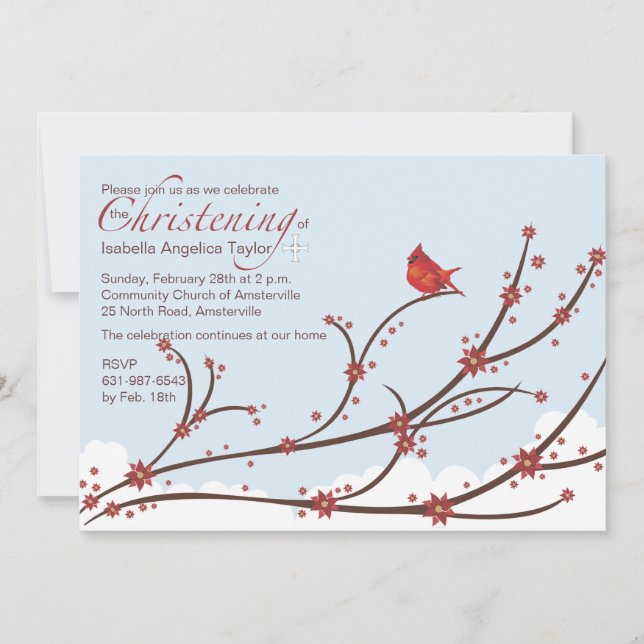 Cardinal sur une invitation religieuse (Devant)