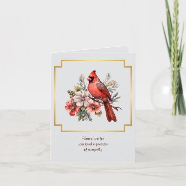 Cardinal Sympathy Thank You Folded Note Card (Vorderseite)