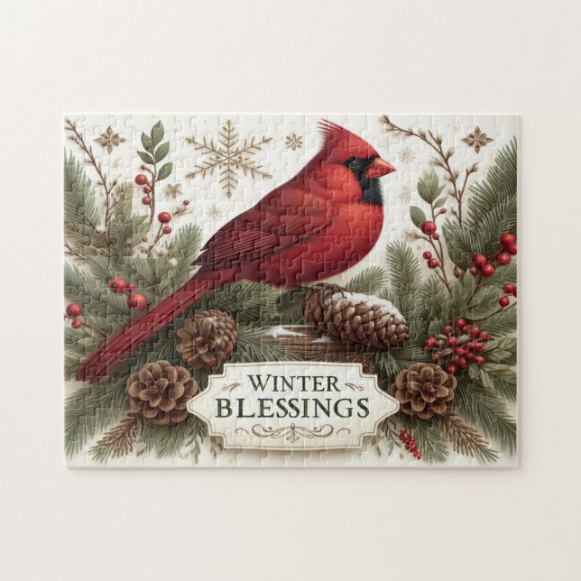 Cardinal Winter Blessings (Horizontal)