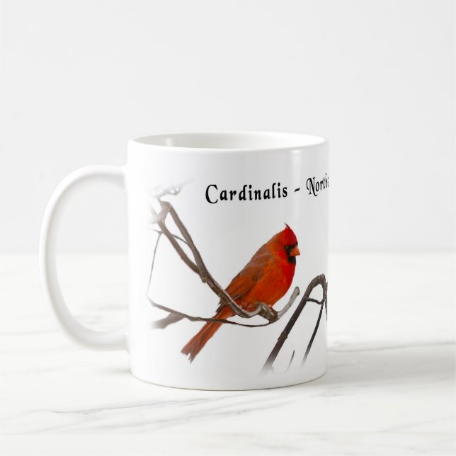 Cardinalis - Northern Red Kardinal - White Tasse (Links)