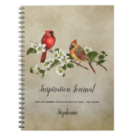 Cardinals and Dogwood Blossoms Inspiration Journal Notizblock