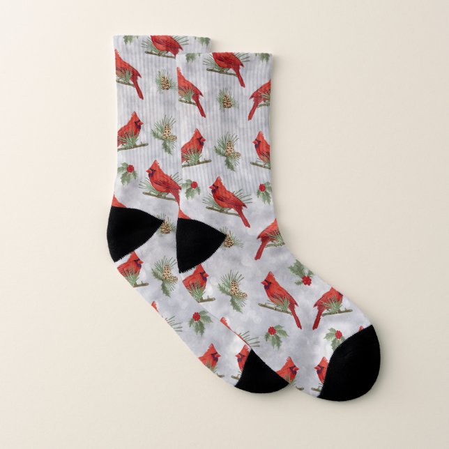 Cardinaux d'hiver et Chaussettes de pins (Paire)