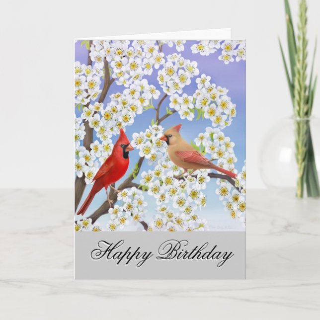 Cardinaux personnalisables Carte d'anniversaire (Devant)