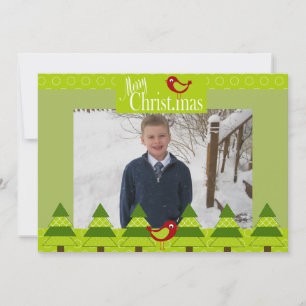 Cardinaux rouges et Carte photo des arbres de Noël