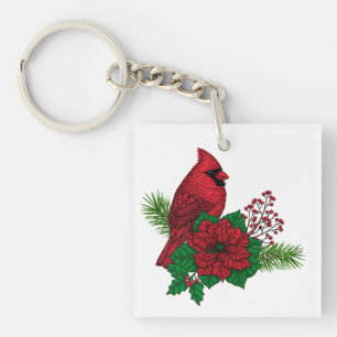 Cardinaux rouges sur décoration de Noël