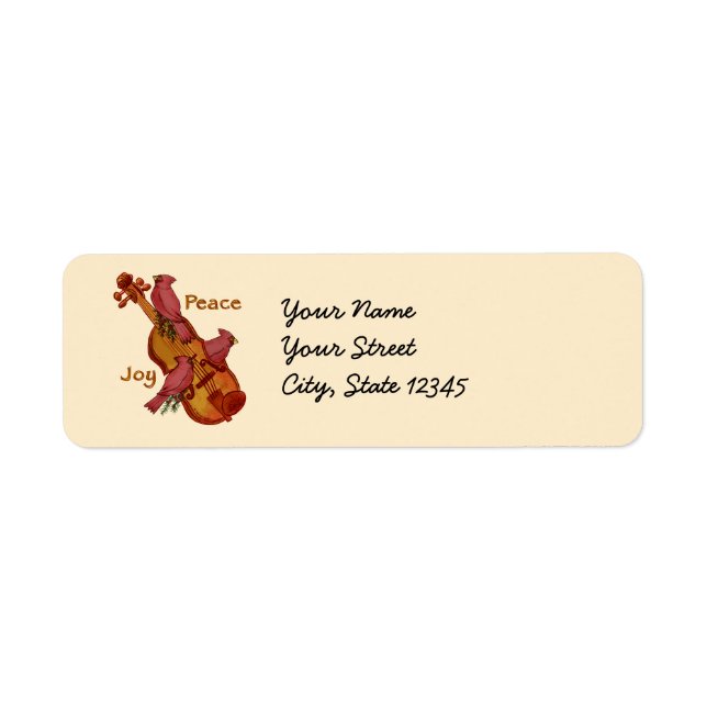 Cardinaux Violon étiquettes de adresse (Devant)