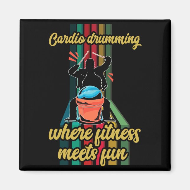 Cardio Drumming Gym Exercise Funny Fitness Cl W  Magnet (Vorne)