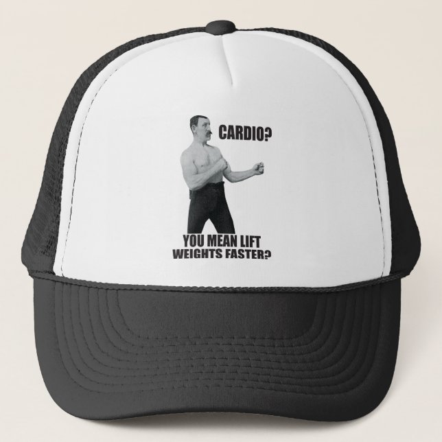 Cardio - Höhengewichte schneller - übermäßig manli Truckerkappe (Vorderseite)