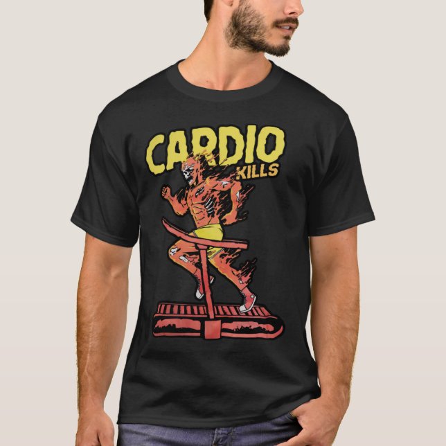 Cardio Kills Skeleton Skull  Running Marathon Runn T-Shirt (Vorderseite)