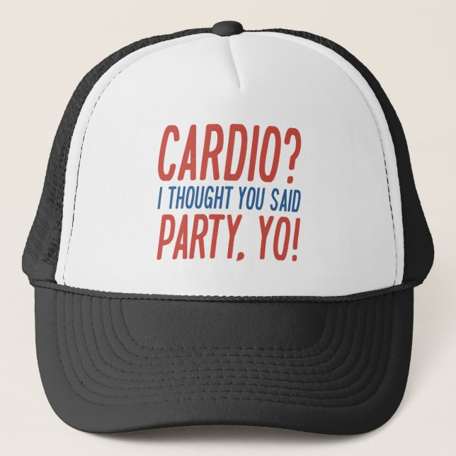 Cardio Party Yo Truckerkappe (Vorderseite)
