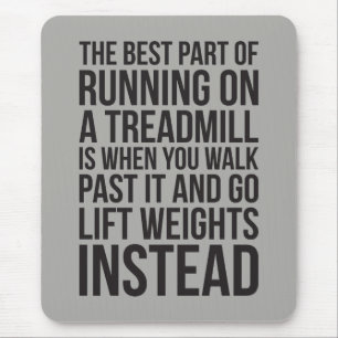Cardio, Treadmill Running vs Lifting - Funny Gym Mousepad