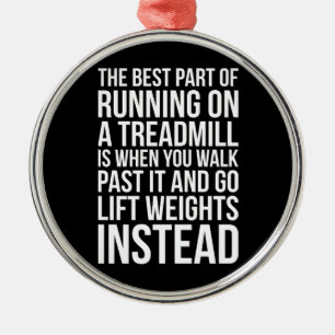 Cardio, Treadmill Running vs Lifting - Funny Gym Ornament Aus Metall
